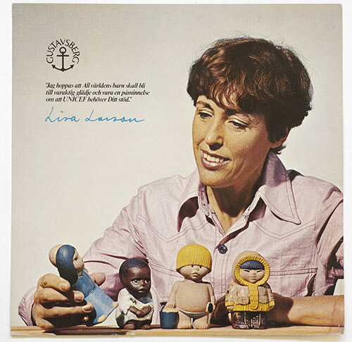 リサ・ラーソンの「世界の子どもたち」シリーズを宣伝するグスタフスベリ社の広告