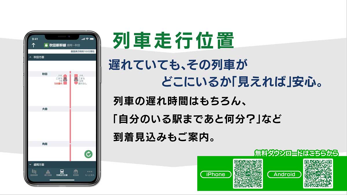 JR東日本アプリ列車走行位置