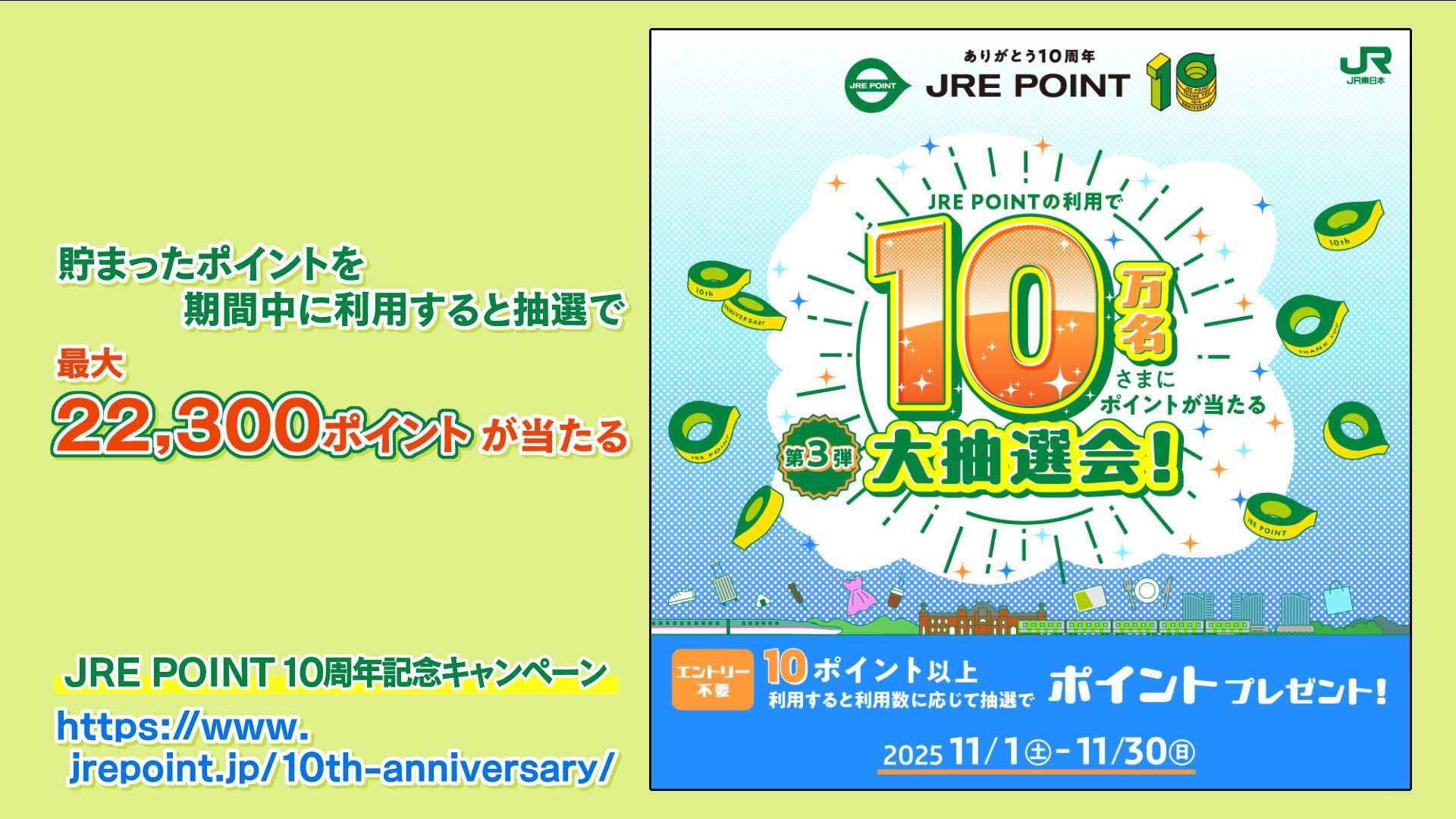 ありがとう10周年JRE POINT