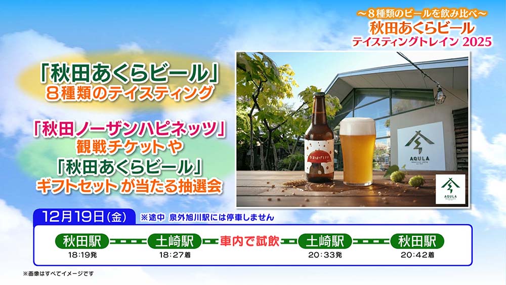 秋田あくらビール テイスティングトレイン