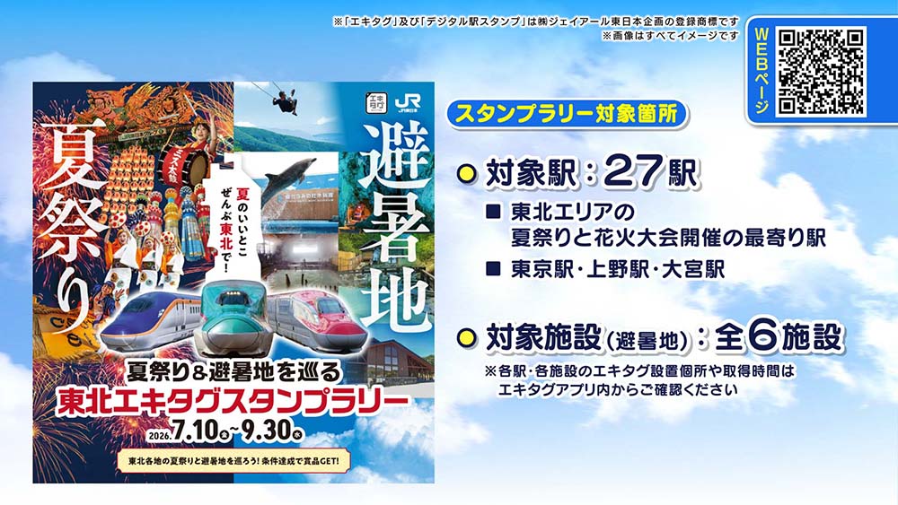 夏祭り&避暑地を巡る 東北エキタグスタンプラリー