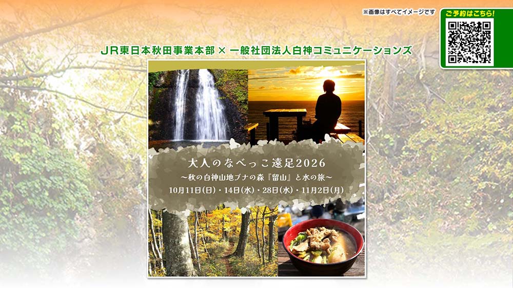 大人のなべっこ遠足2026~秋の白神山地ブナの森『留山』と水の旅~