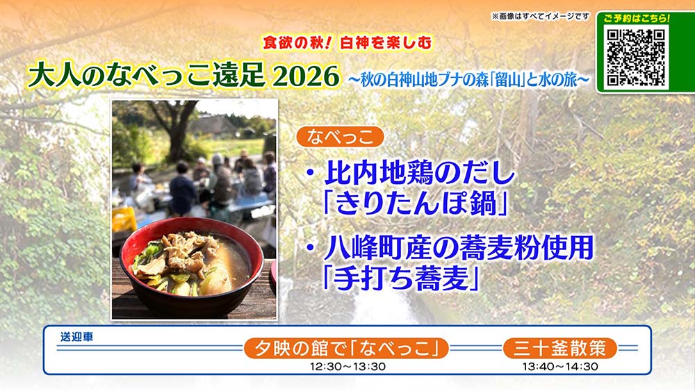 大人のなべっこ遠足2026~秋の白神山地ブナの森『留山』と水の旅~