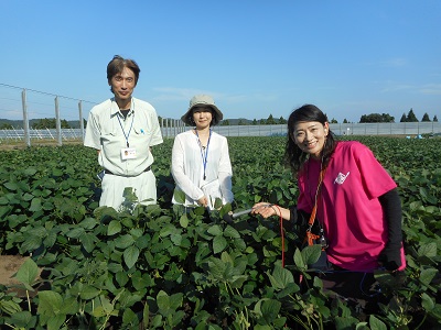 枝豆と３ショット