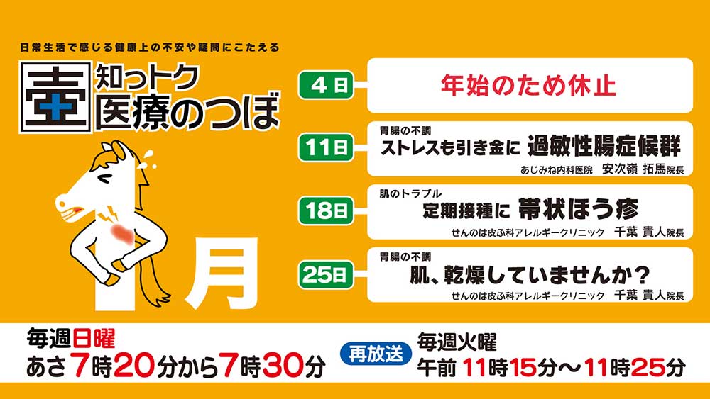 1月の放送スケジュール